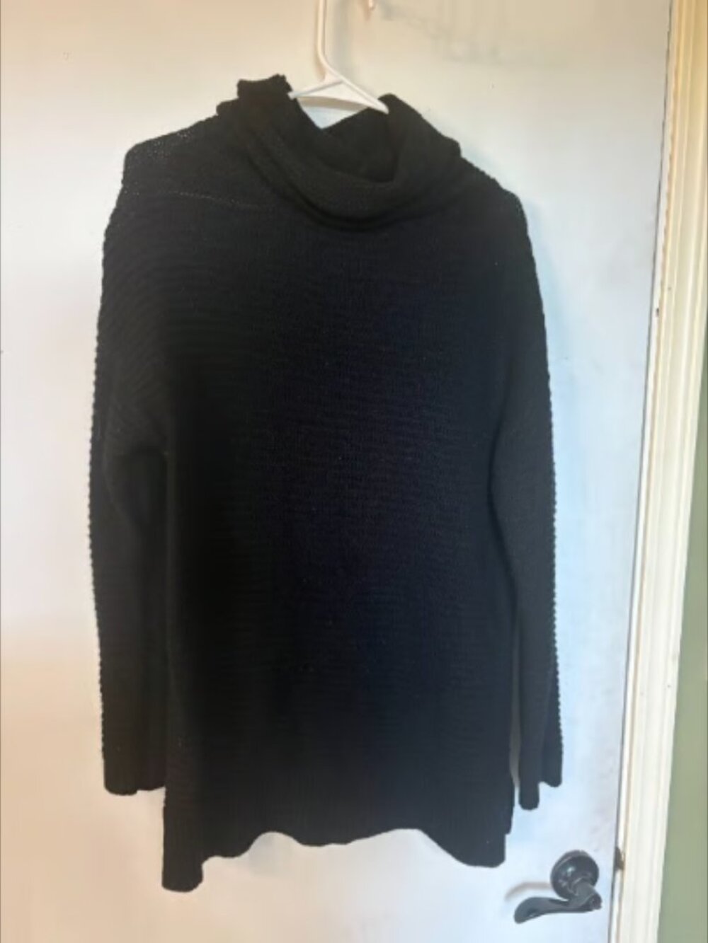Women's Black Cowl Neck Tunic Sweater